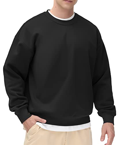 THE GYM PEOPLE Men's Fleece Crewneck Sweatshirt Thick Loose fit